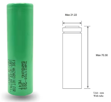Original-Klasse A 21700 Lithiumbatterie mit hohem Abfluss 21700 3,6 V 5000 mAh INR21700-50S Max 45A Entladung