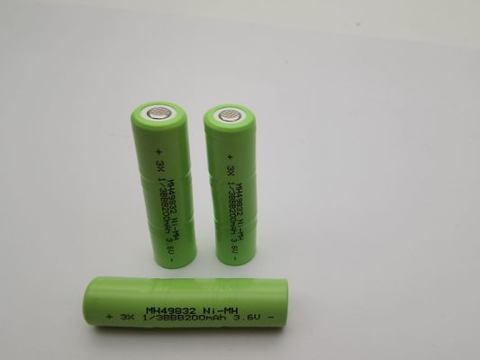 UL 3.6V 200mAh NIMH Wiederaufladbare Batterien 1/3BBB kundenspezifisches NIMH Batteriepaket bereit zum Gebrauch NIMH Batterien lange Lebensdauer