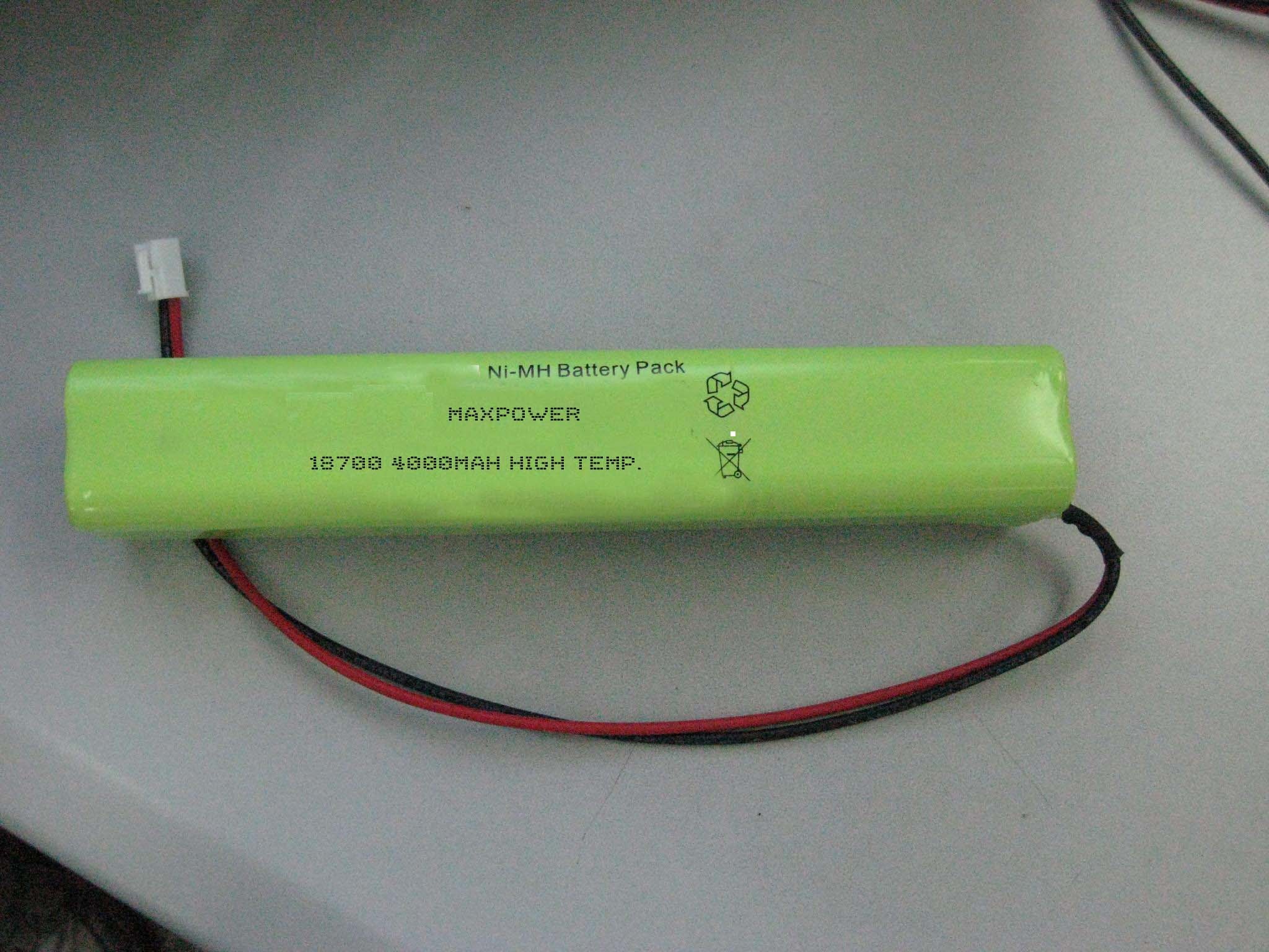 Notbeleuchtungs-Batterie NIMH 18700 4000mAh 4.8V der hohen Teeratur